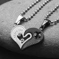 I Love You for Couple Iron Chain Black Heart Love Necklace by DailySale