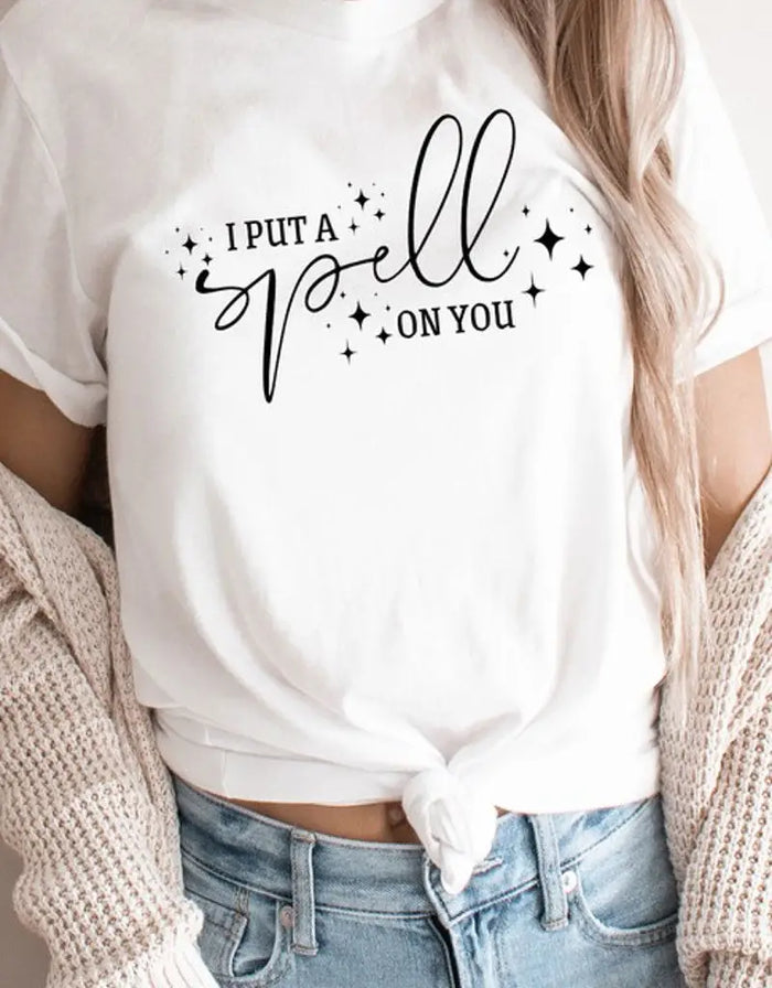 I Put A Spell On You Tee - White by Boutique 23