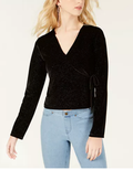 Self Esteem Juniors Tie-Side Glitter Top,Size XL by Vanessa Jane