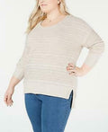 Style & Co Plus Size High-Low Drop-Shoulder Sweater by Vanessa Jane
