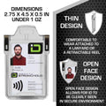 "Squeeze to Read" Secure Badge Holder Classic Vertical 1 ID Card Holder by ID Stronghold