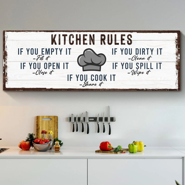 If You Cook It, Share It Kitchen Rules Sign by Tailored Canvases