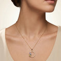 IGI Certified 0.83 Ct Multi Color Unheated Clustered Sapphire Diamond 14K Yellow Gold Wreath Pendant Necklace by Fine Color Jewels