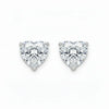 IGI Certified Heart Lab Grown Diamond Solitaire Stud Earrings White Gold