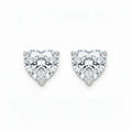 IGI Certified Heart Lab Grown Diamond Solitaire Stud Earrings White Gold by Fine Color Jewels