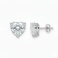 IGI Certified Heart Lab Grown Diamond Solitaire Stud Earrings White Gold by Fine Color Jewels