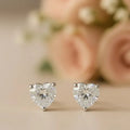 IGI Certified Heart Lab Grown Diamond Solitaire Stud Earrings White Gold by Fine Color Jewels