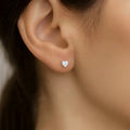 IGI Certified Heart Lab Grown Diamond Solitaire Stud Earrings Yellow Gold by Fine Color Jewels