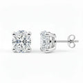 IGI Certified Oval Lab Grown Diamond Solitaire Stud Earrings White Gold by Fine Color Jewels