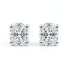 IGI Certified Oval Lab Grown Diamond Solitaire Stud Earrings White Gold