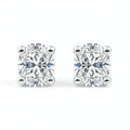 IGI Certified Oval Lab Grown Diamond Solitaire Stud Earrings White Gold by Fine Color Jewels