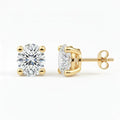 IGI Certified Oval Lab Grown Diamond Solitaire Stud Earrings Yellow Gold by Fine Color Jewels