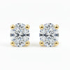 IGI Certified Oval Lab Grown Diamond Solitaire Stud Earrings Yellow Gold