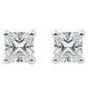 IGI Certified Princess Cut Lab Grown Diamond Solitaire Stud Earrings White Gold
