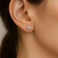 IGI Certified Round Lab Grown Diamond Solitaire Stud Earrings Rose Gold by Fine Color Jewels