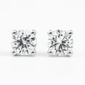 IGI Certified Round Lab Grown Diamond Solitaire Stud Earrings White Gold by Fine Color Jewels