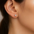 IGI Certified Round Lab Grown Diamond Solitaire Stud Earrings White Gold by Fine Color Jewels