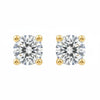 IGI Certified Round Lab Grown Diamond Solitaire Stud Earrings Yellow Gold