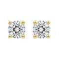 IGI Certified Round Lab Grown Diamond Solitaire Stud Earrings Yellow Gold by Fine Color Jewels