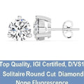 IGI, F/VS1, 3 CT Solitaire Lab-Grown Round Diamond Studs Earring 950 Platinum by DailySale