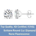 IGI, F/VS1, 4 CT Solitaire Lab-Grown Round Diamond Studs Earring, 950 Platinum by DailySale