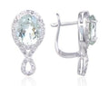 Green Amethyst Dual Stone Earrings by Fine Color Jewels