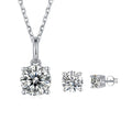 White Moissanite Jewelry Set by Fine Color Jewels