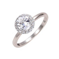 White Topaz Halo Style Promise Ring by Fine Color Jewels