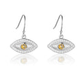 Natural Citrine Evil Eye Earrings by Fine Color Jewels
