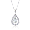 Green Amethyst Teardrop Pendant Necklace by Fine Color Jewels