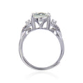 1.44 Ct Oval Green Amethyst Prong Silver Engagement Ring by Fine Color Jewels