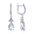 Green Amethyst Drop Earrings by Fine Color Jewels