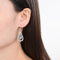 Green Amethyst Teardrop Dangling Earrings by Fine Color Jewels