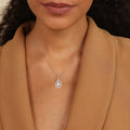 Green Amethyst Teardrop Pendant Necklace by Fine Color Jewels