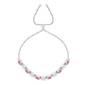 Peach and White Sapphire Tennis Bracelet by Fine Color Jewels