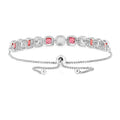 Peach and White Sapphire Tennis Bracelet by Fine Color Jewels