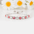 Peach and White Sapphire Tennis Bracelet by Fine Color Jewels