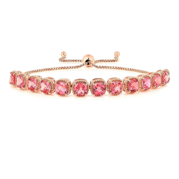 Peach Sapphire Tennis Bracelet by Fine Color Jewels