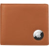 Genuine Leather Wallet Case for Apple AirTag - Brown