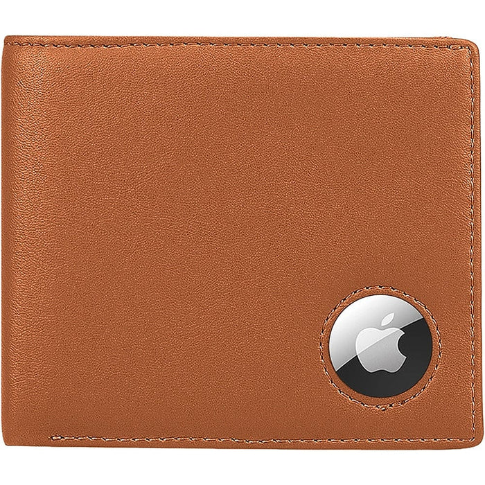 Genuine Leather Wallet Case for Apple AirTag - Brown by Zerodamage Sahara Case LLC