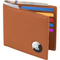 Genuine Leather Wallet Case for Apple AirTag - Brown by Zerodamage Sahara Case LLC