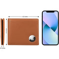Genuine Leather Wallet Case for Apple AirTag - Brown by Zerodamage Sahara Case LLC