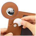 Genuine Leather Wallet Case for Apple AirTag - Brown by Zerodamage Sahara Case LLC