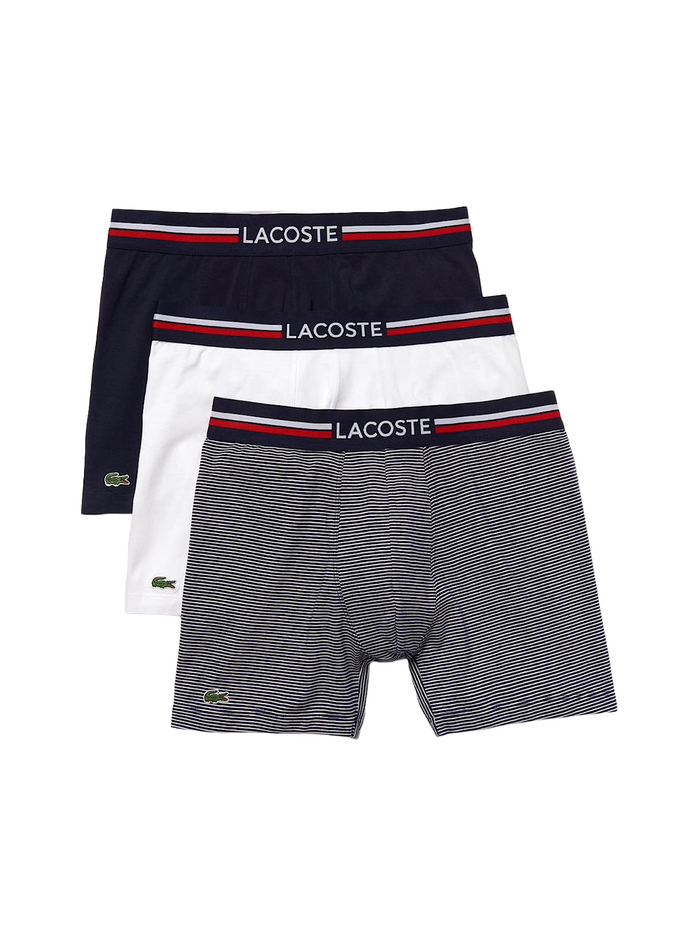 Lacoste Men's 3-Pack Long Stretch Cotton Jersey Boxer Brief by I-Max Fashions
