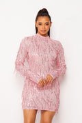 Nylon Striped Iridescent Sequin Dress by The House of Stylez