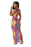 Multi Color Pattern Maxi Dress by The House of Stylez
