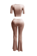Short Sleeve Crop Top & Flare Pants Set by The House of Stylez