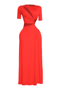 Short Sleeve Cutout Maxi Dress by The House of Stylez