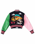 Wild and Free Cropped Varsity Jacket {Vegan Leather Sleeves} by The House of Stylez