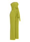 Strapless Tie Waist Wide Leg Pant Set by The House of Stylez